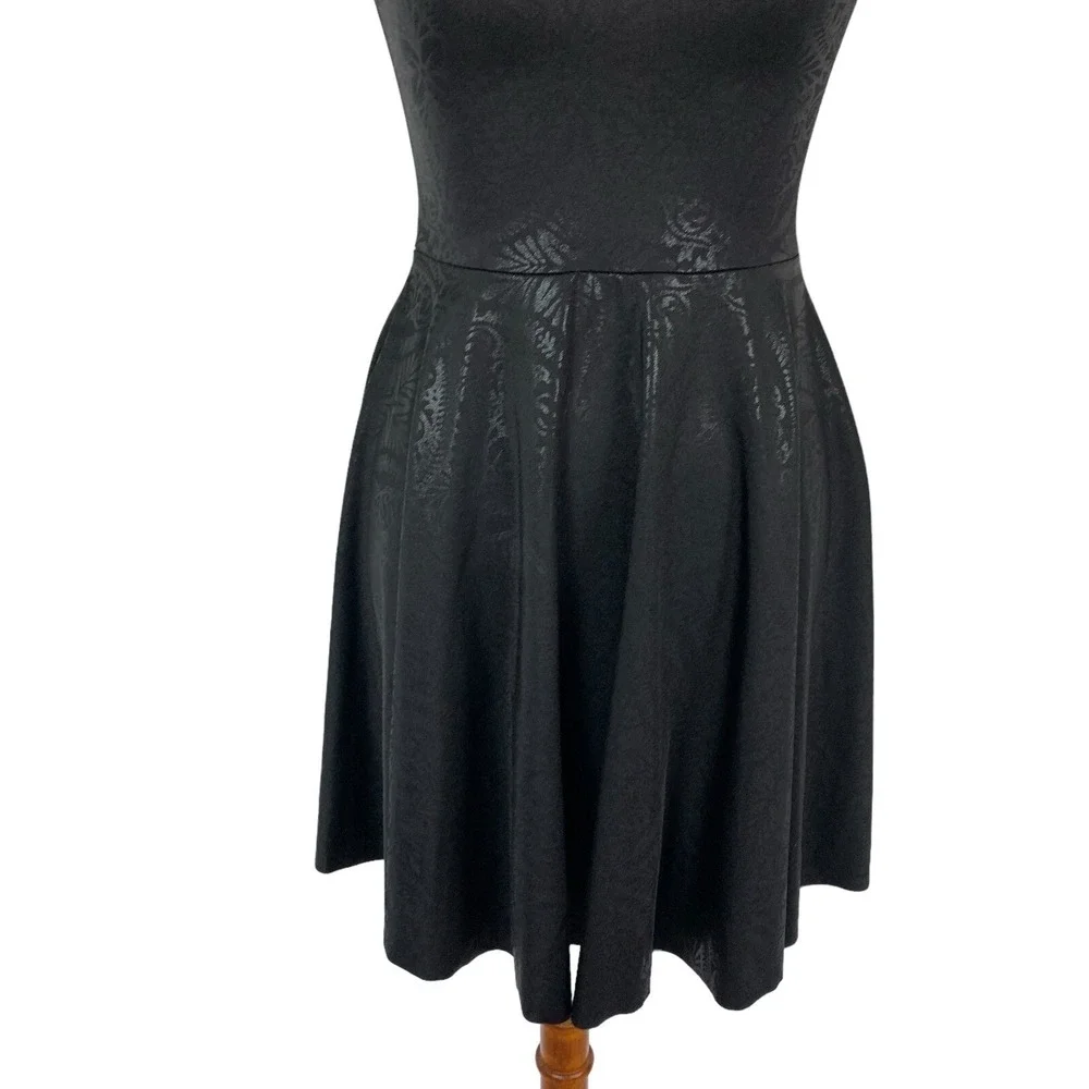 Blackmilk Women's Skater Dress Small Black Stretch Gothic Y2K Party Mini